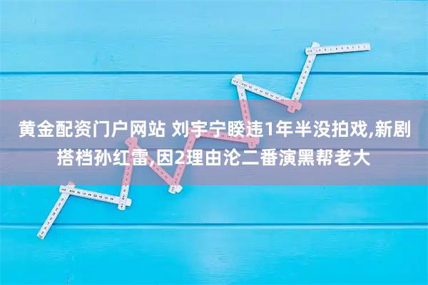 黄金配资门户网站 刘宇宁睽违1年半没拍戏,新剧搭档孙红雷,因2理由沦二番演黑帮老大